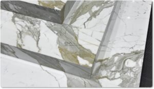 Calacatta gold marble stairs