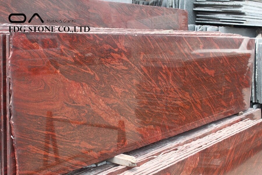 dyed red granite slabs