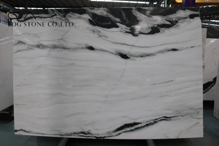 Chinese Natural Stone Panda White Marble Slabs Book Match For Wall