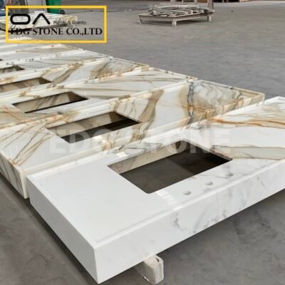 calacatta gold marble bathroom