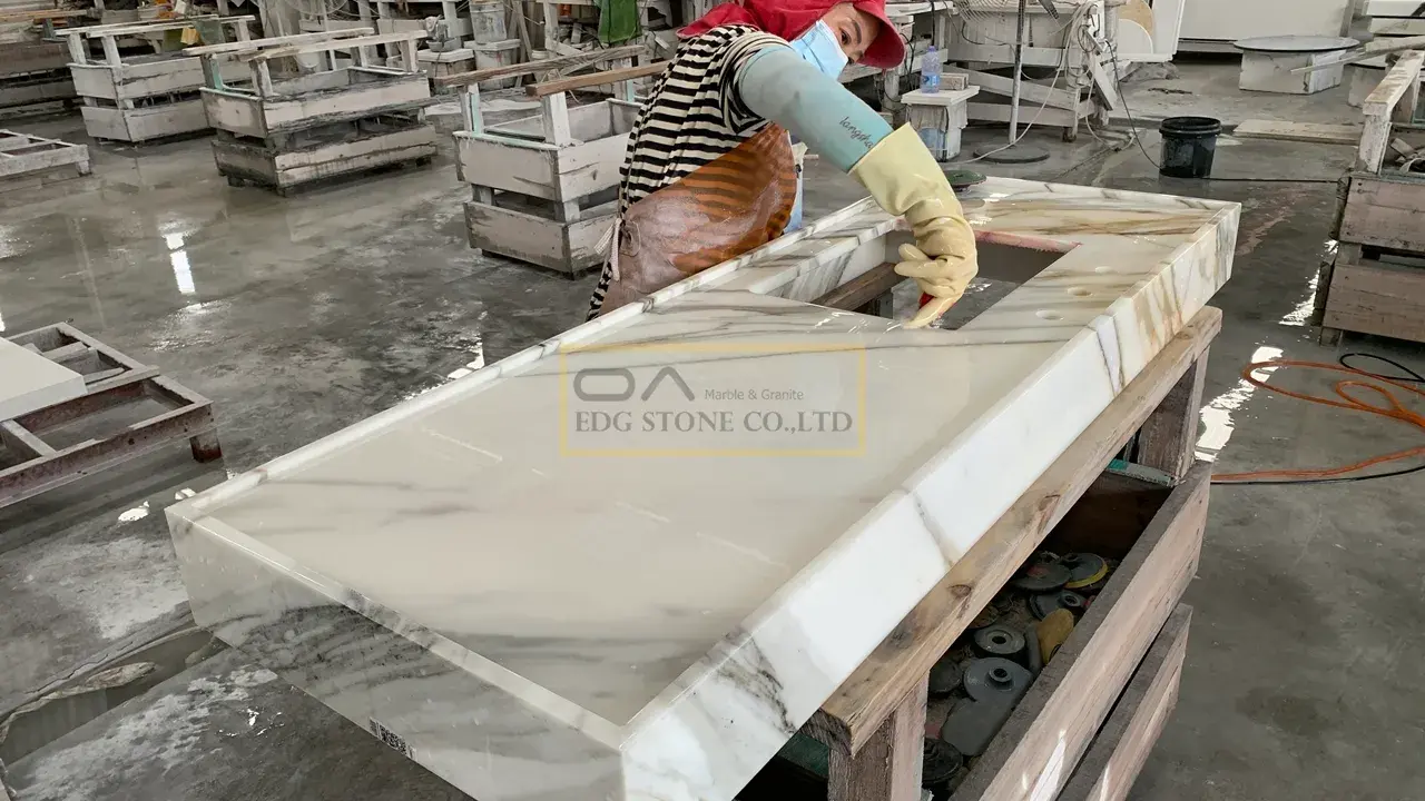 Calacata D'oro Marmo vanity tops