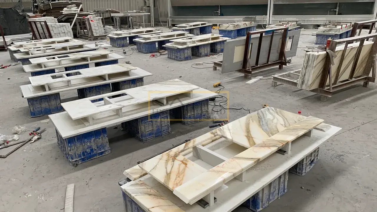 Calacatta Cream Marble vanity tops