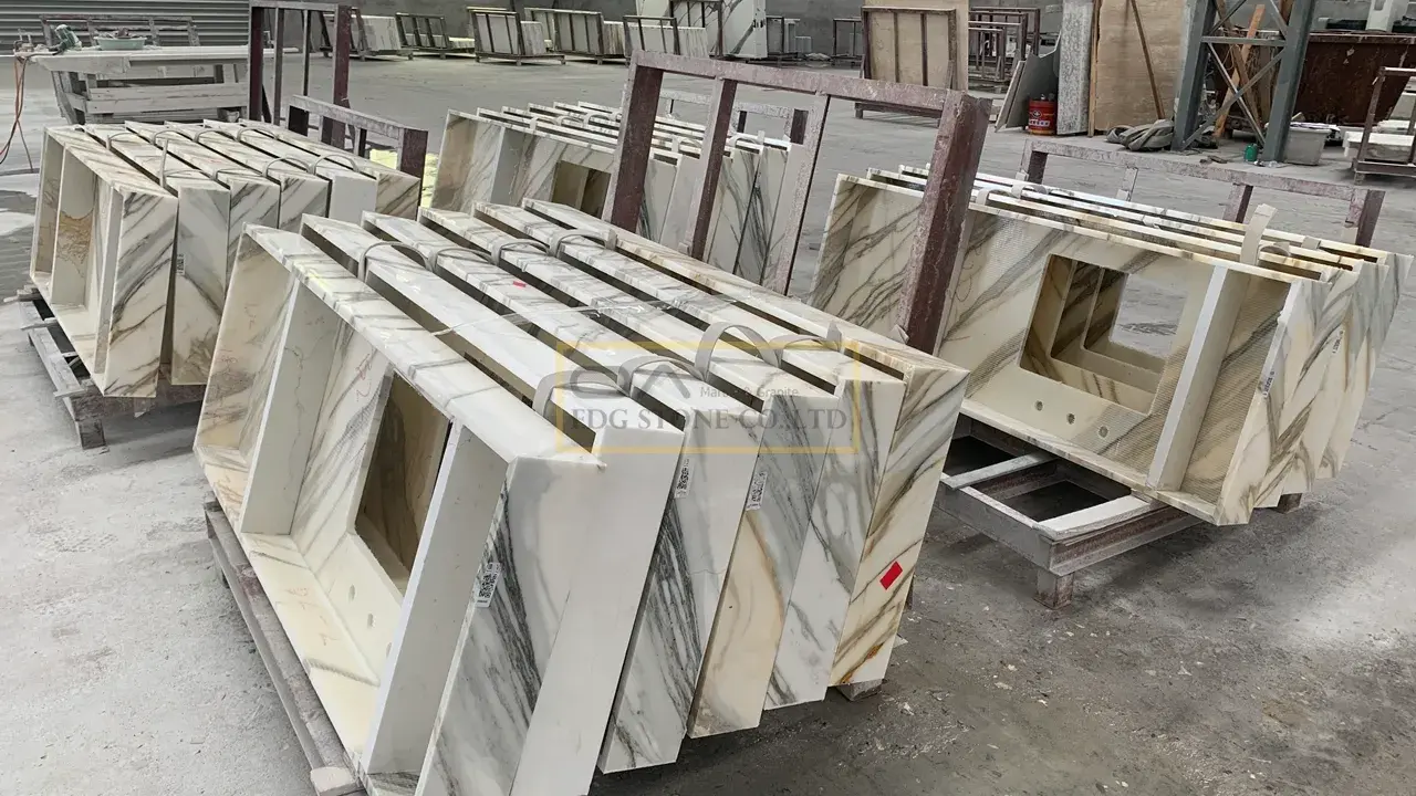 Calacatta Creama Marble vanity tops