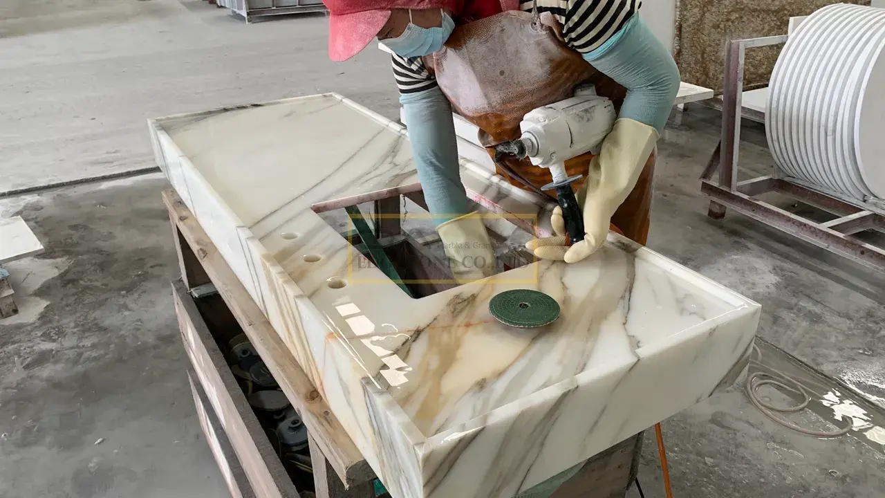 Calacatta Doro Marble vanity tops