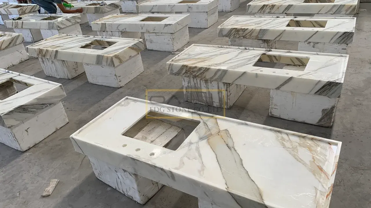 Calacatta Gold Marble vanity tops