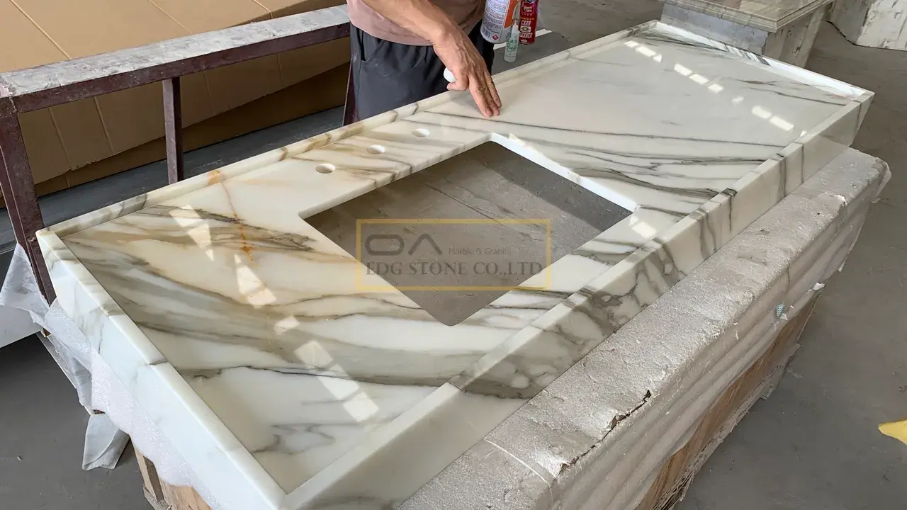 Calacatta Golden White Marble vanity tops