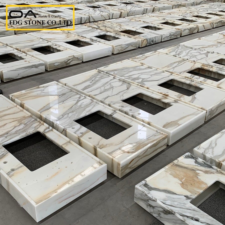 Calacatta gold marble vanity tops