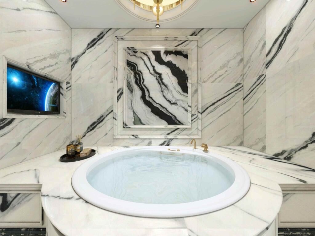 Luxurious Marble Stone Shower Walls