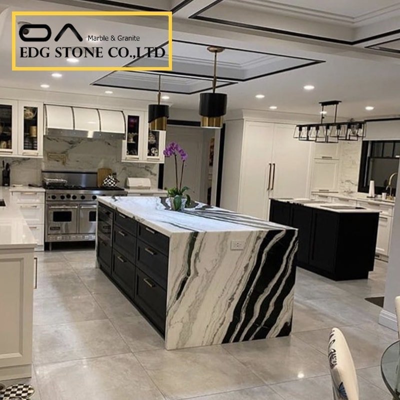 Panda white marble kitchen countertops