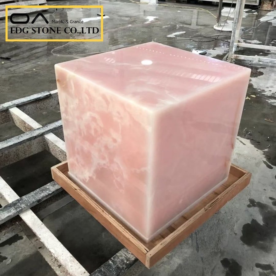 Pink Onyx Stone Table Tops