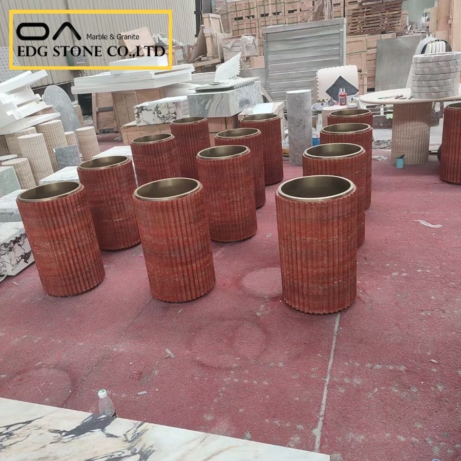 Red Travertine Stone Table Tops