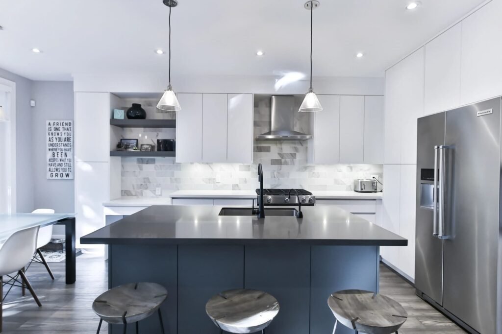 factory black quartz countertops