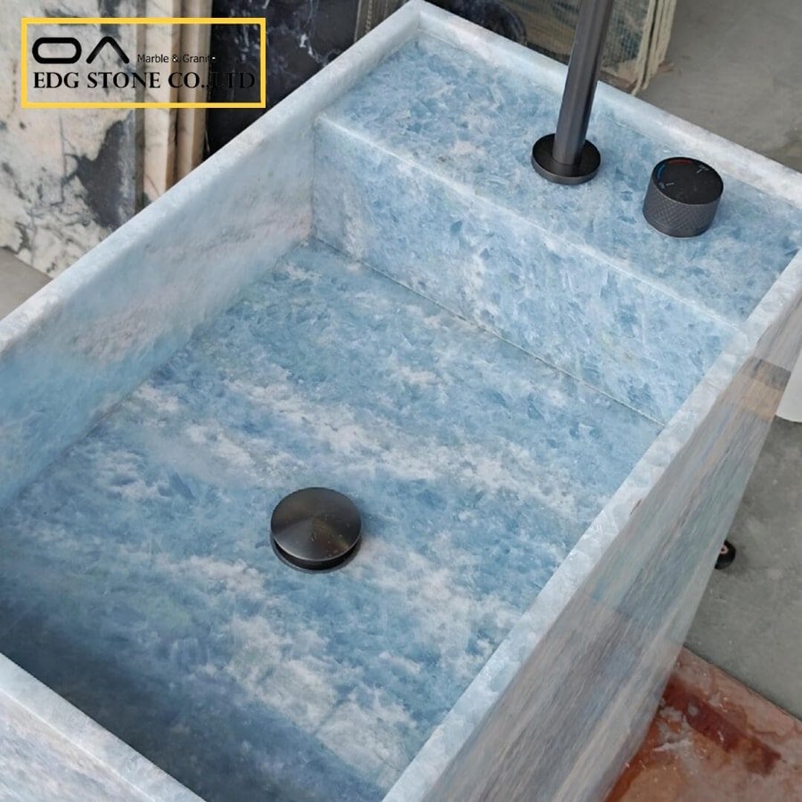 blue marble vanity tops