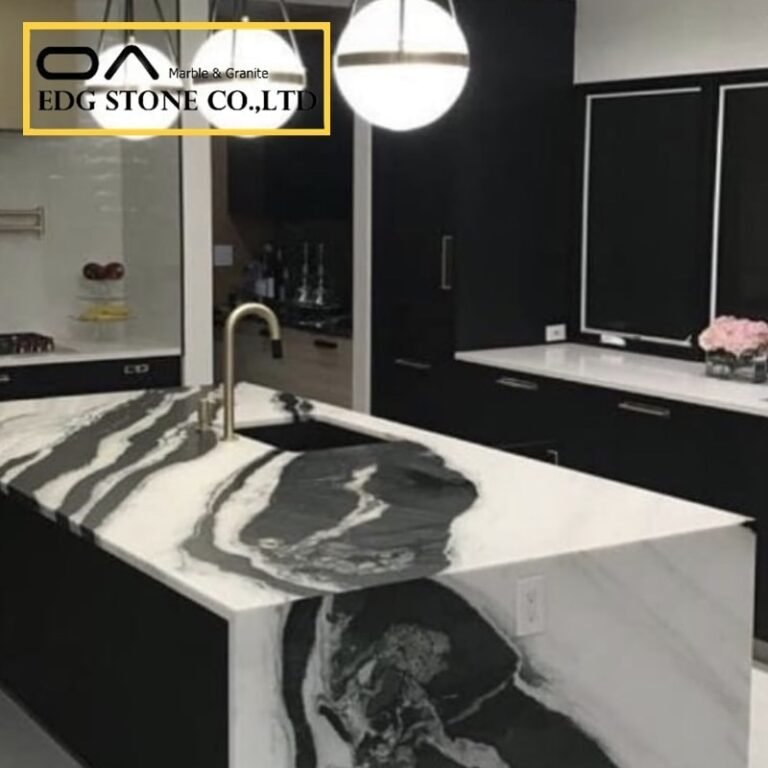 panda white marble island countertops