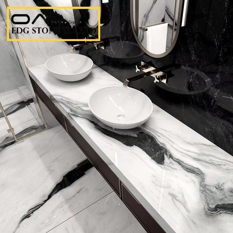 panda white marble vanity tops