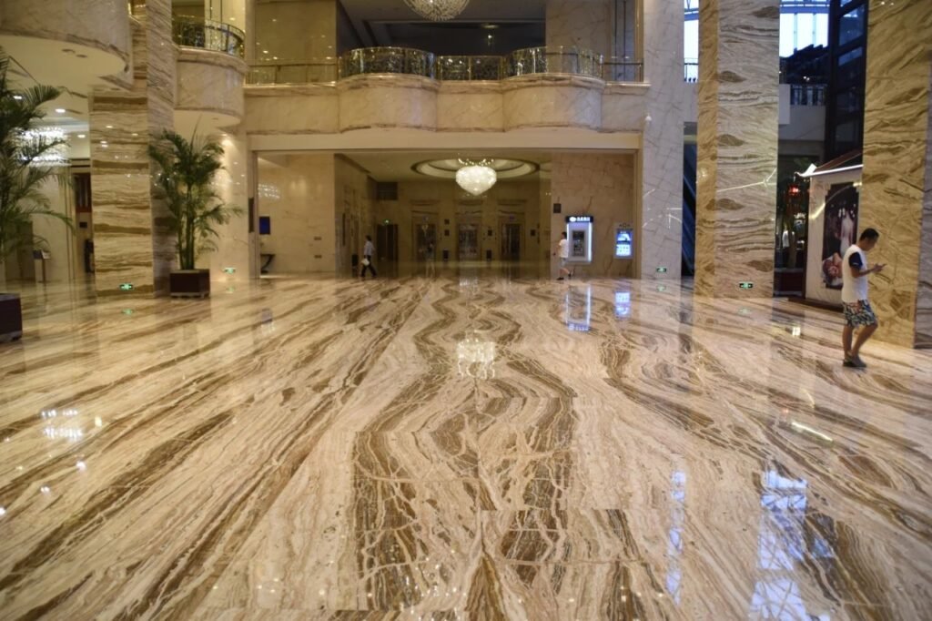 Travertine stone flooring