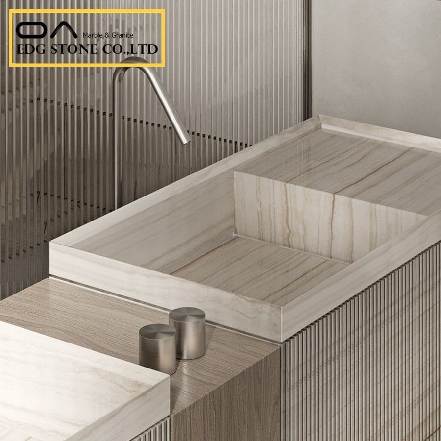 what color vanity goes with grey marble