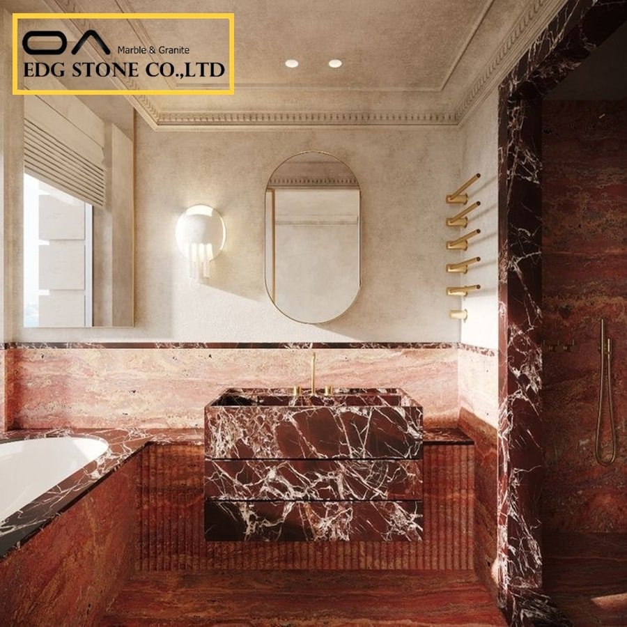 marble and wood combination