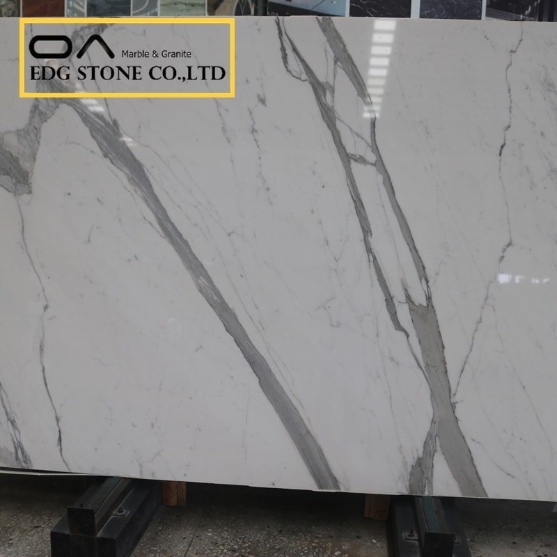 calacatta white marble slab