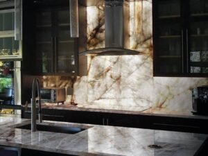 cristallo quartzite kitchen countertops