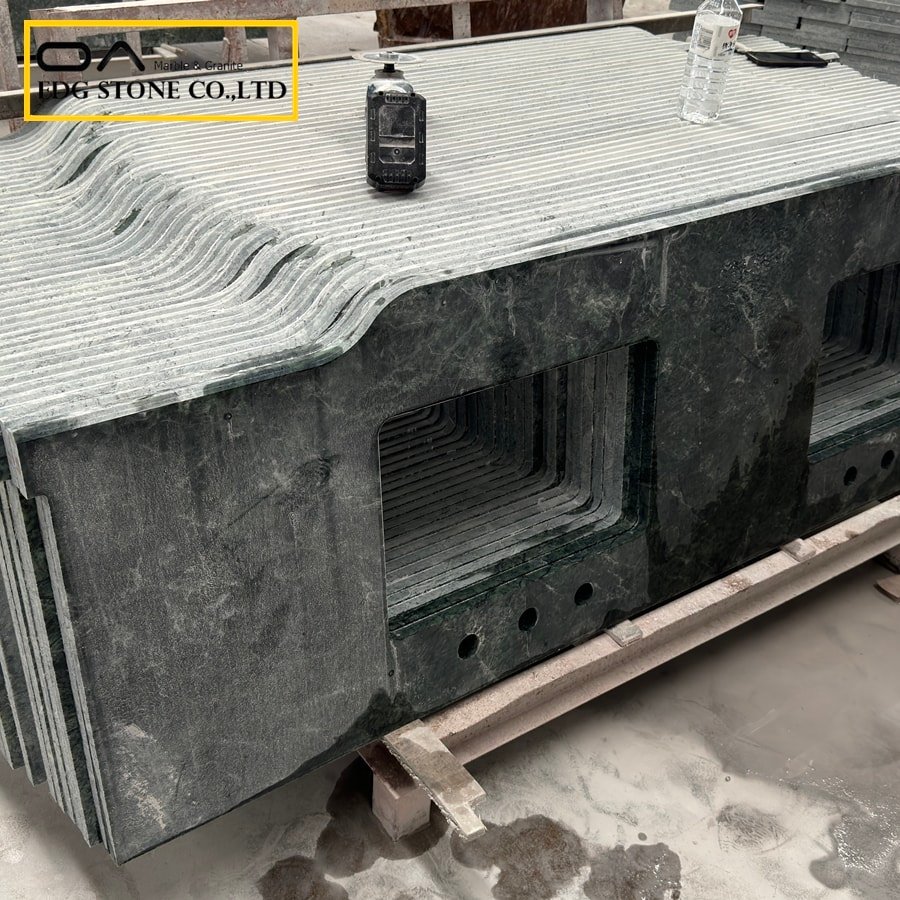 green marble countertop