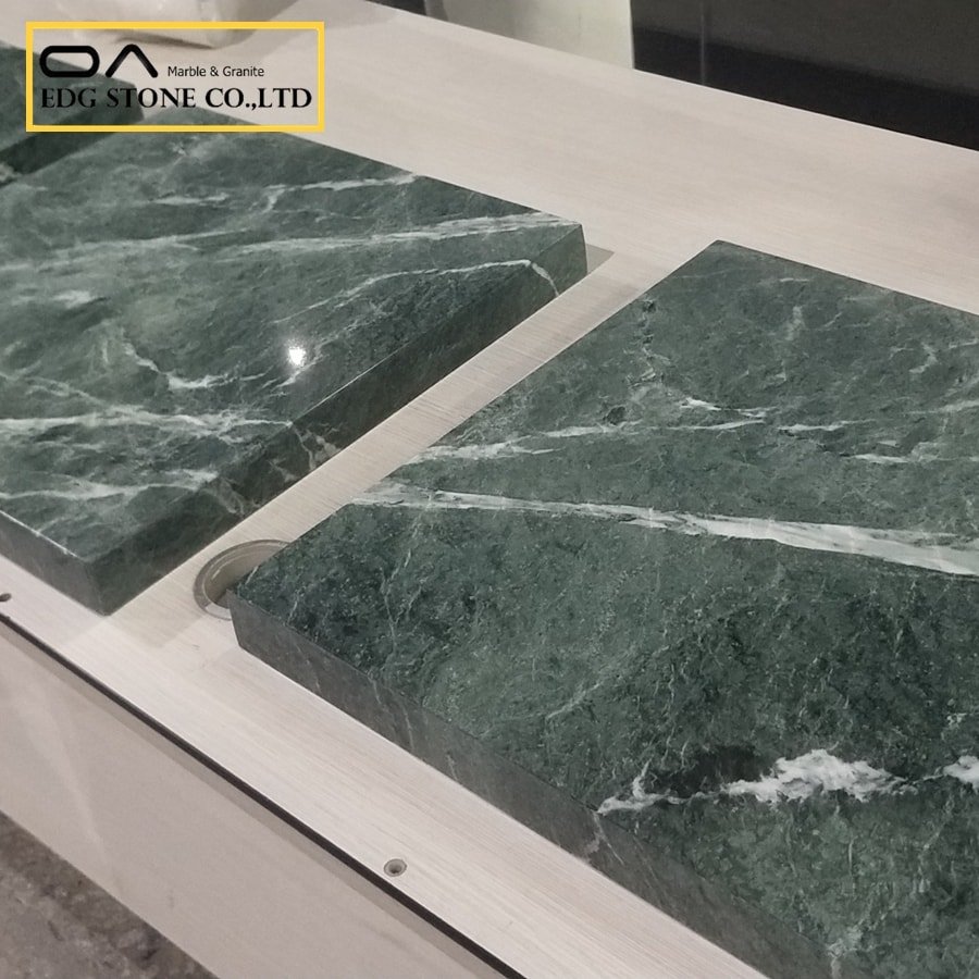 green marble tiles