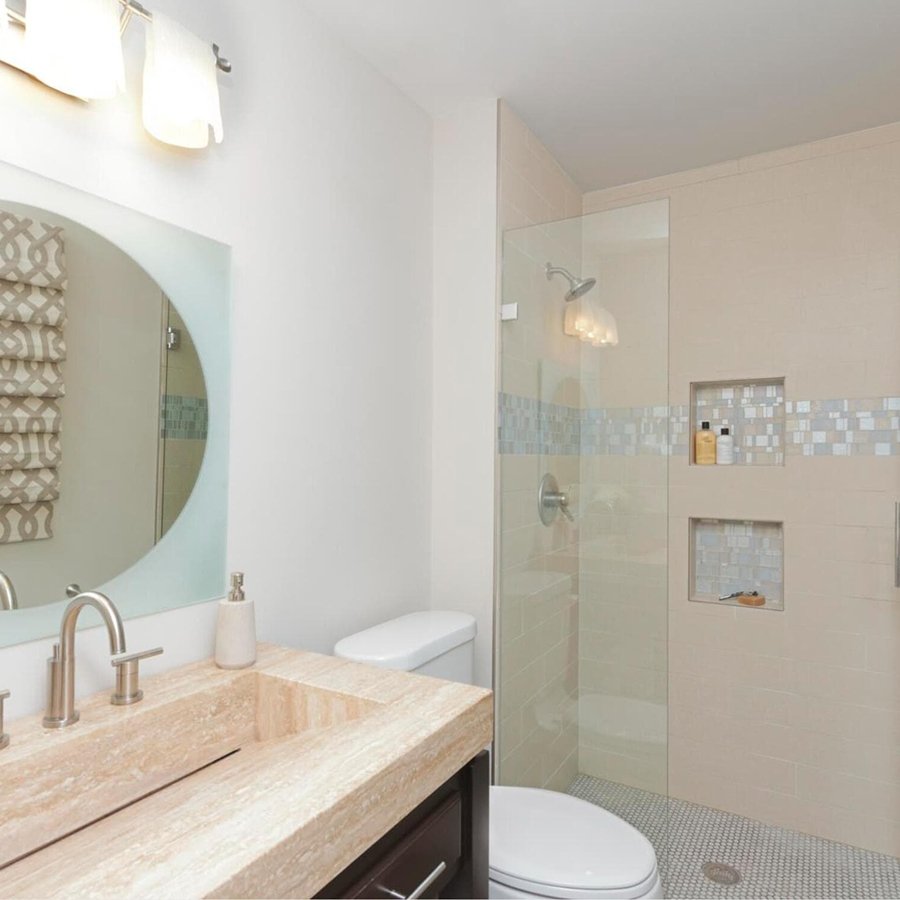 Beige Travertine Bathroom Countertops