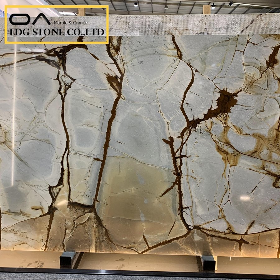 Blue Roma quartzite slab CIFFOB from Brazil