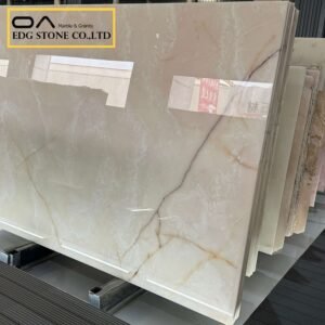 translucent white quartz slab
