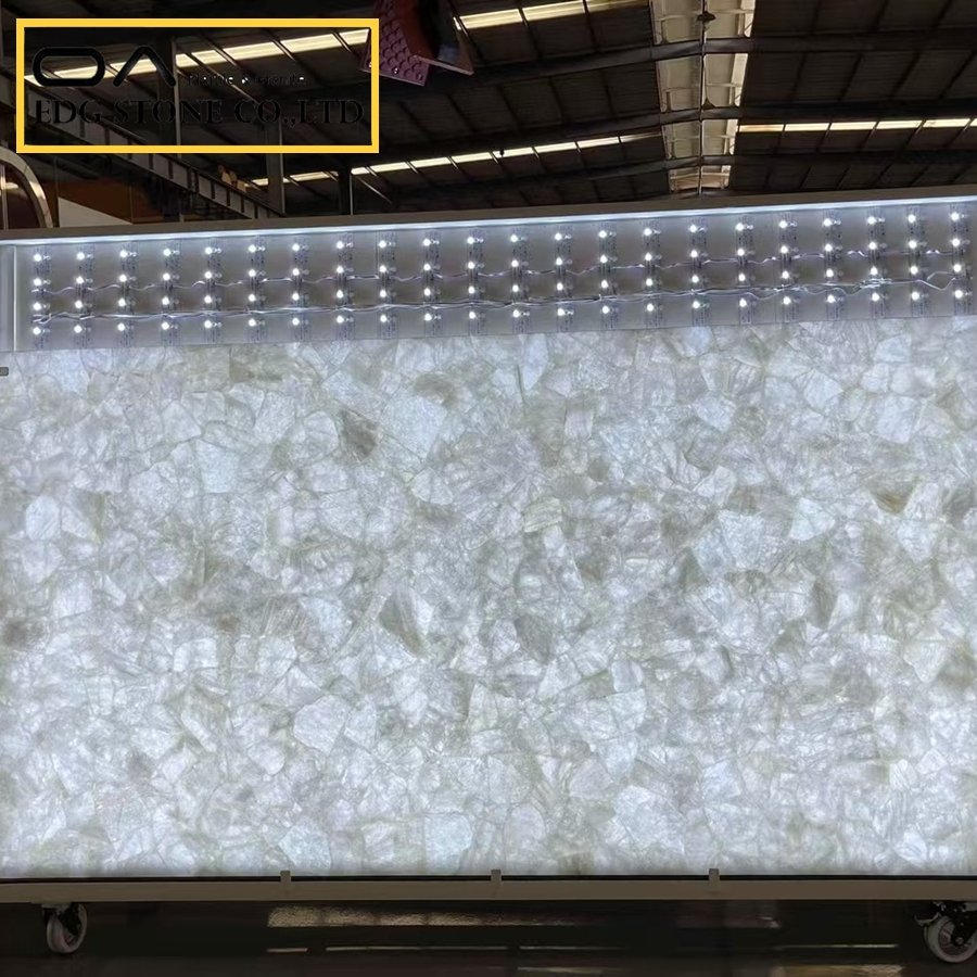 translucent white quartz slab manufacturer China factory bulk purchase
