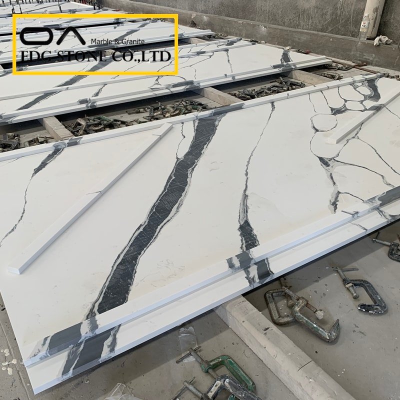 white quartz with black veins