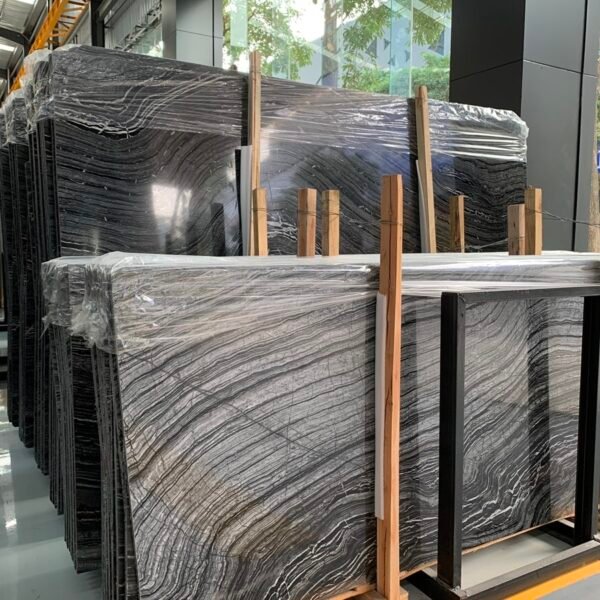 Black Wood Grainy Marble