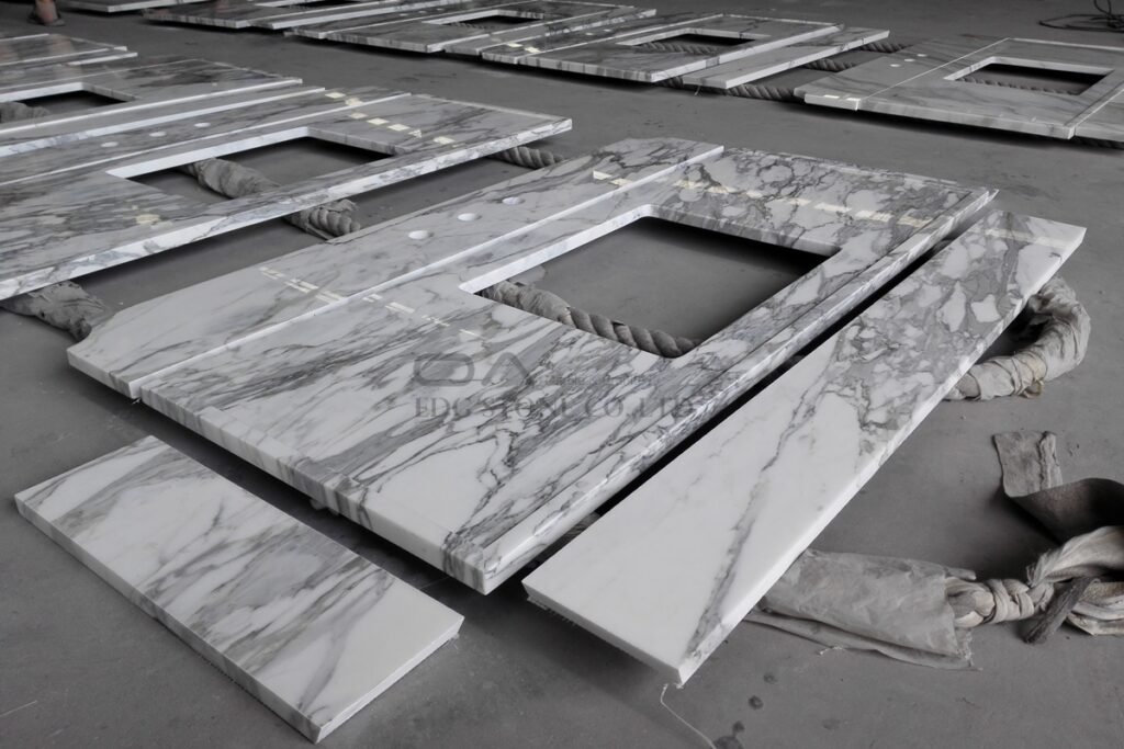 Calacatta marble kitchen island price per square foot installed
