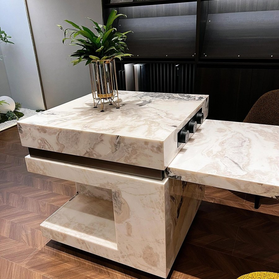 Fendi white marble countertops