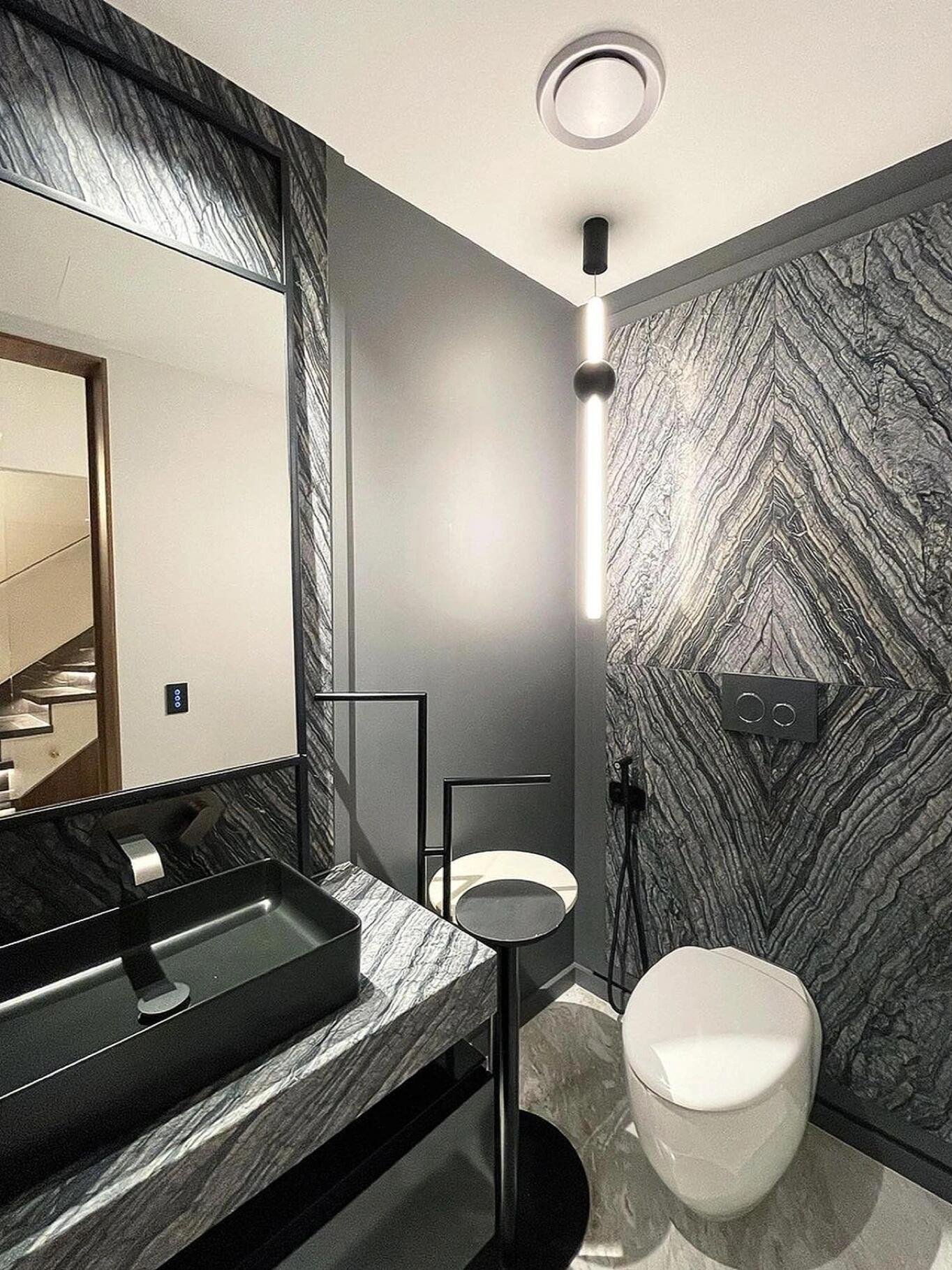 Zebra Black Marble Washroom