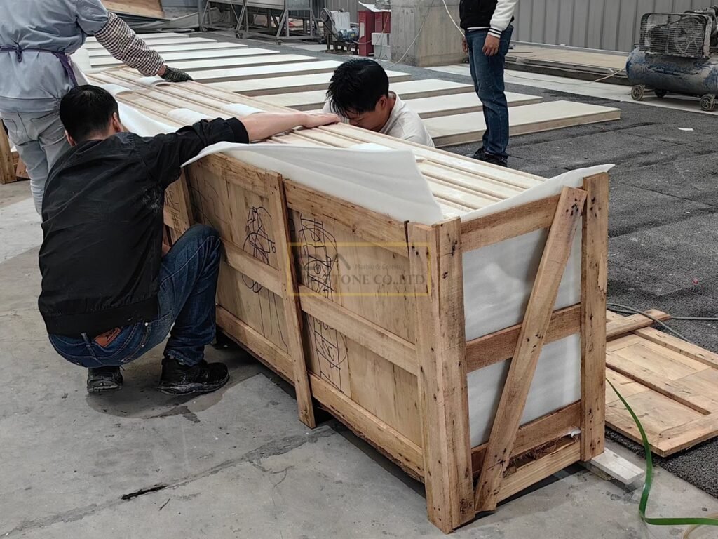 custom quartz countertop manufacturer live packing video