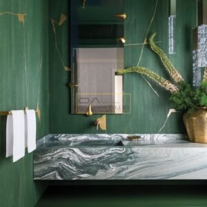honed marble bathroom