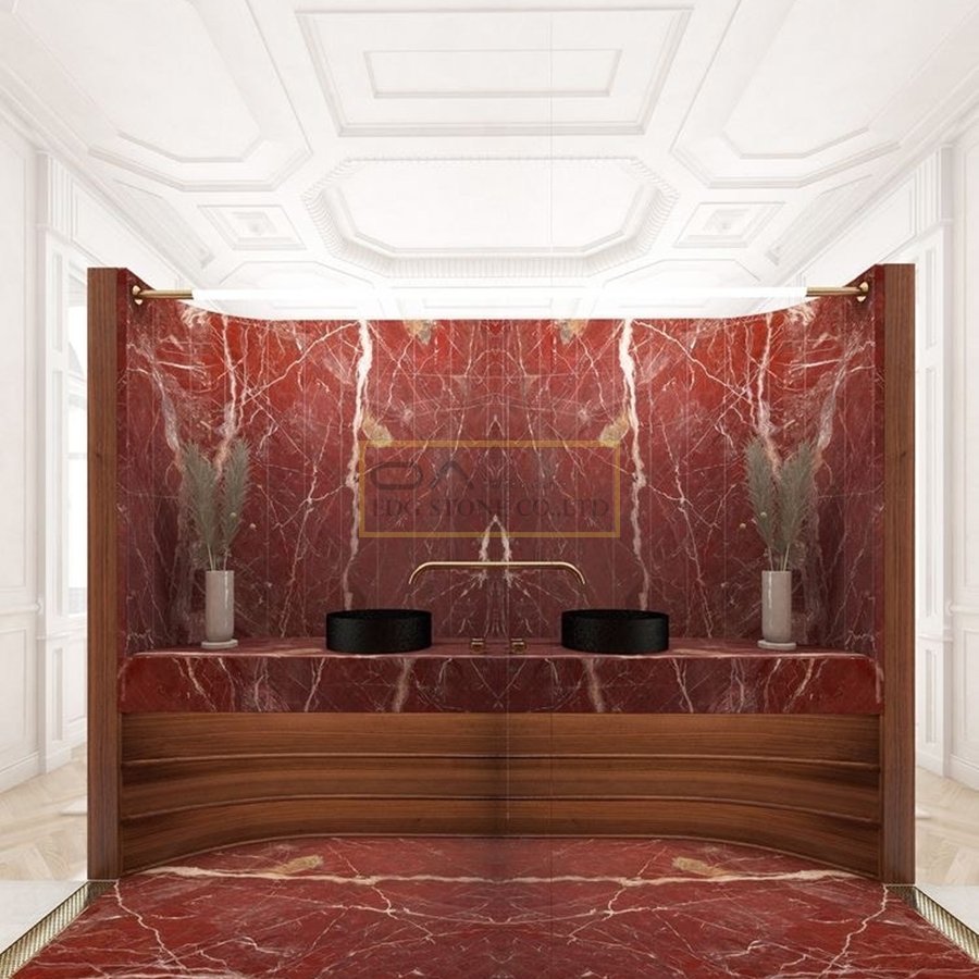 honed marble bathroom