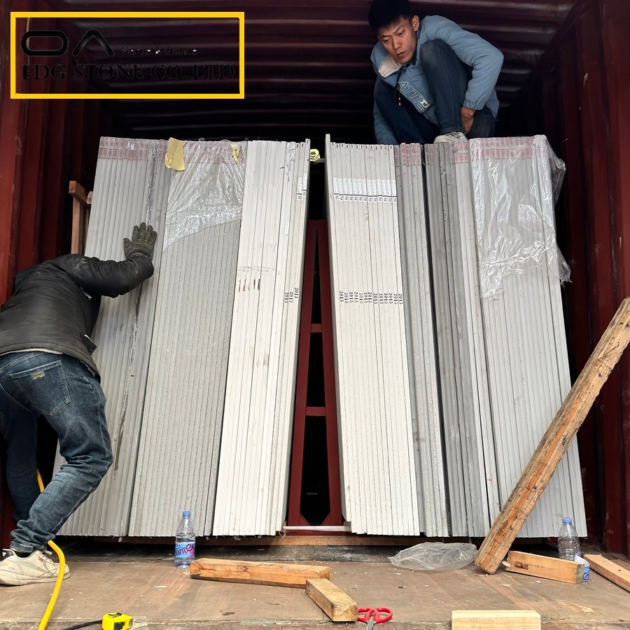 stone slab A-frame crate