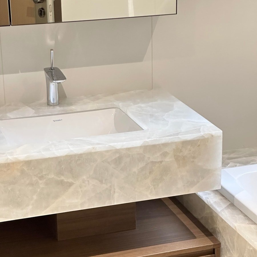 Cultured Onyx vanity tops