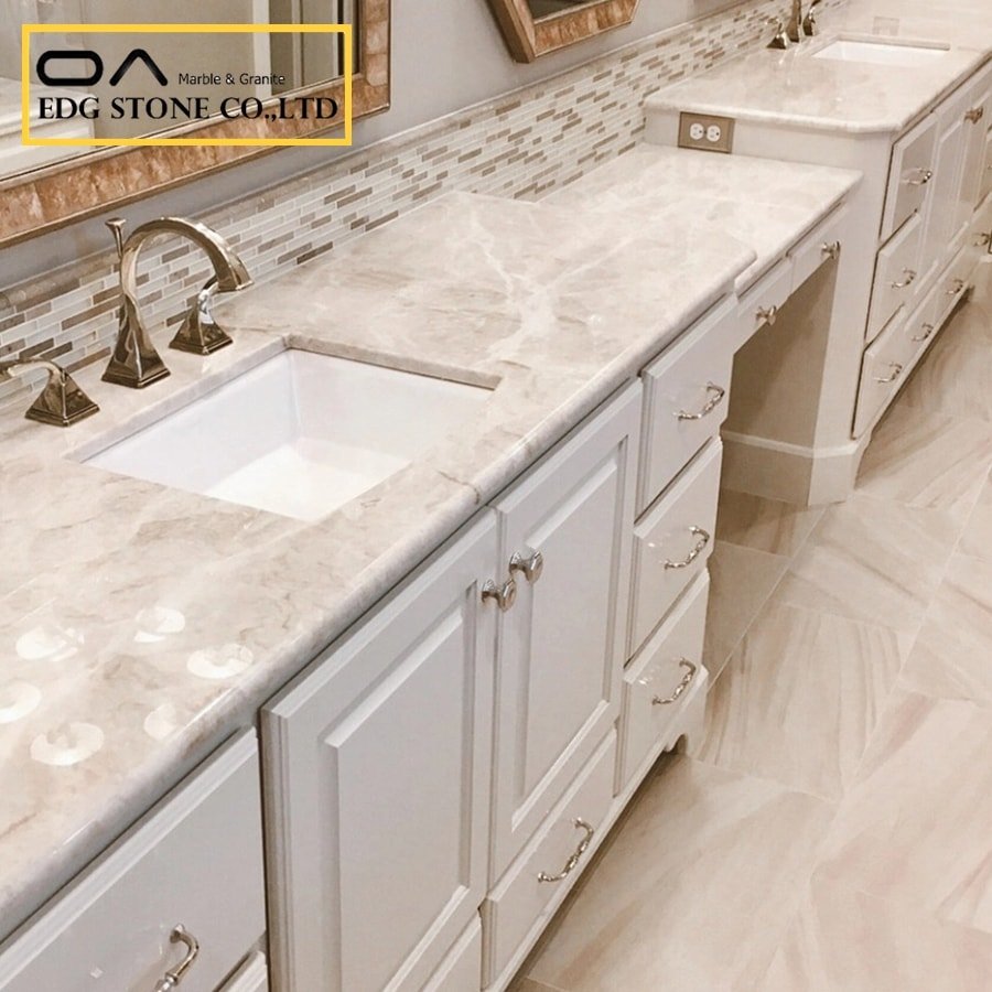 Honed vs leathered Taj Mahal quartzite