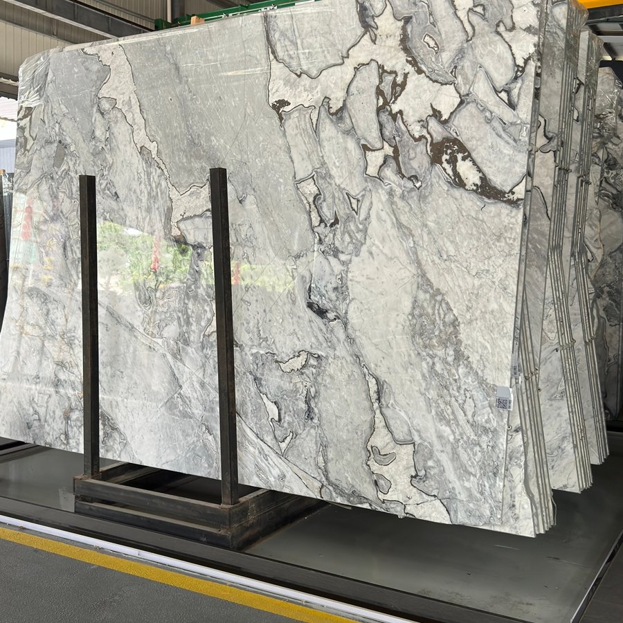 Royal Palm White Marble Slabs