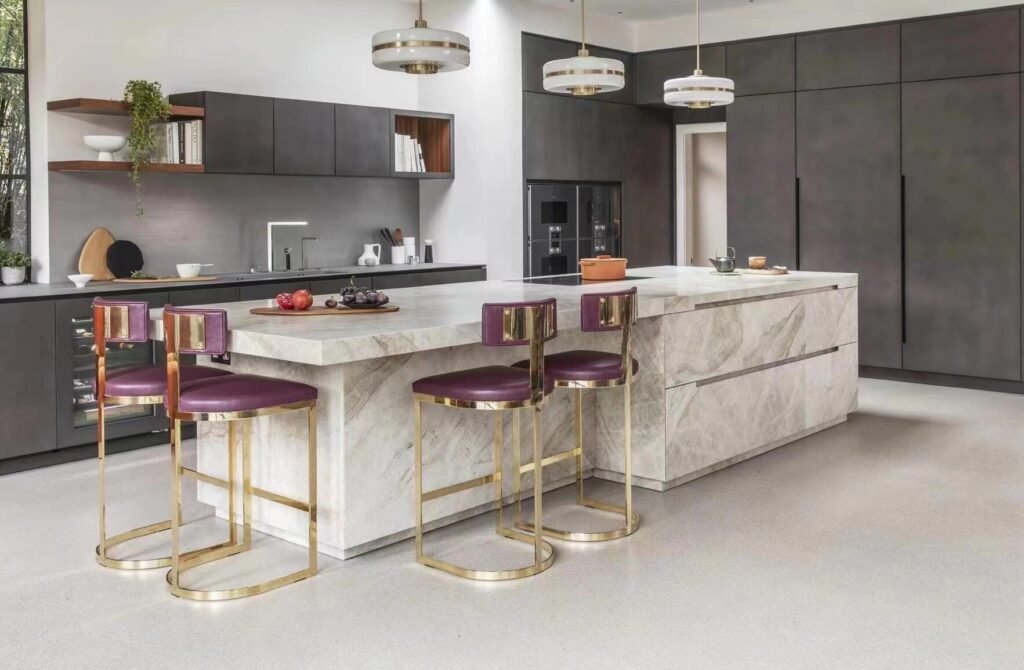 Taj Mahal quartzite waterfall island manufacturer price