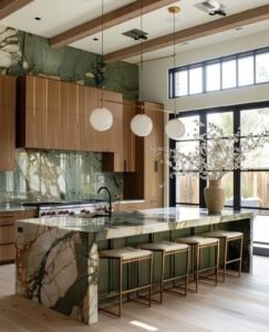 Waterfall island countertops