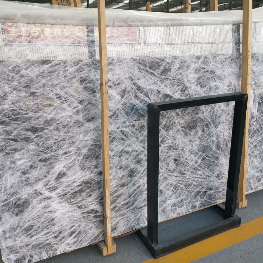 White Silver Fox Marble Slabs