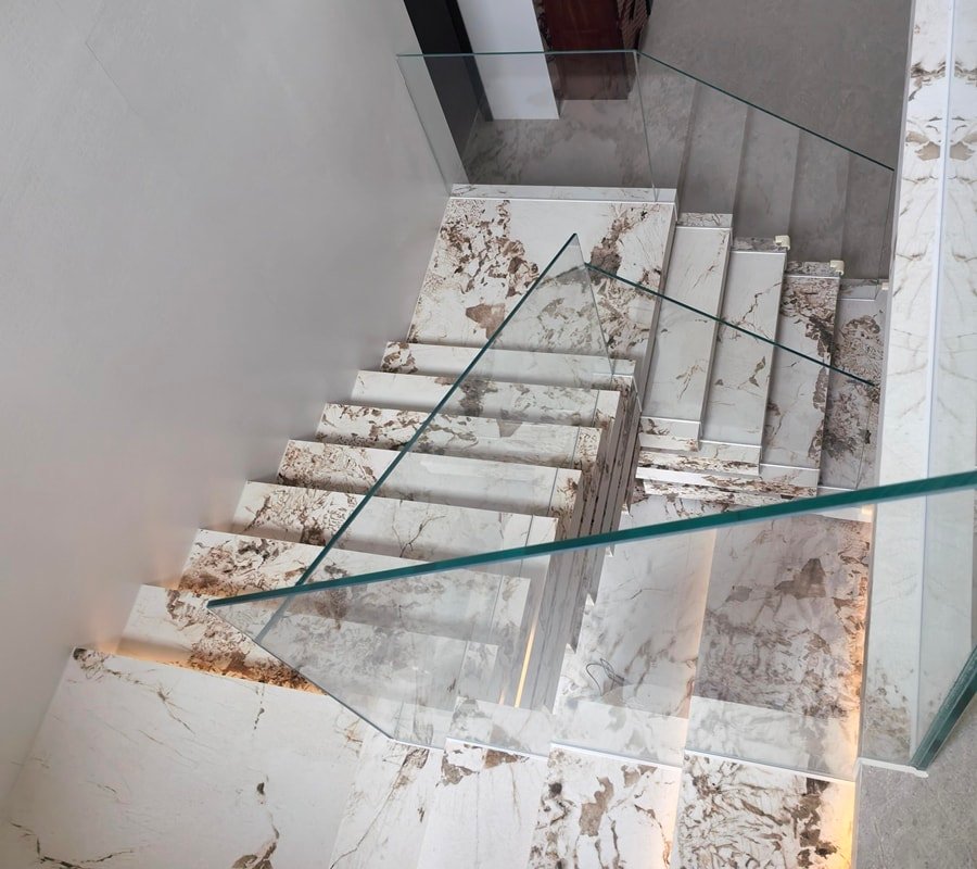large format stone floor