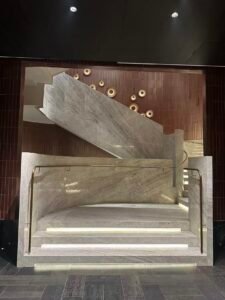 Taj mahal quartzite with grey cabinets