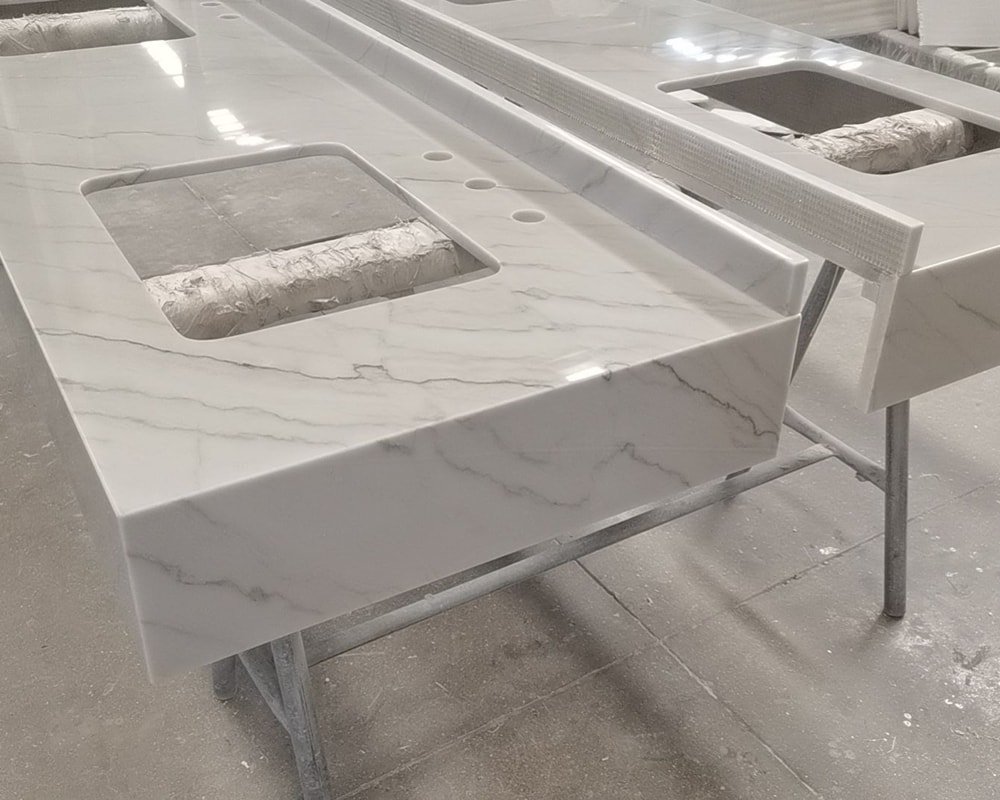 white marble countertops