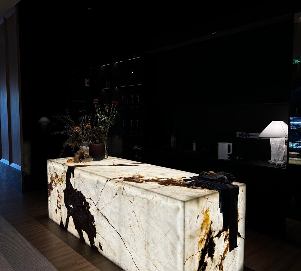 Onyx Translucency: The luxurious feel created by onyx countertops in ...