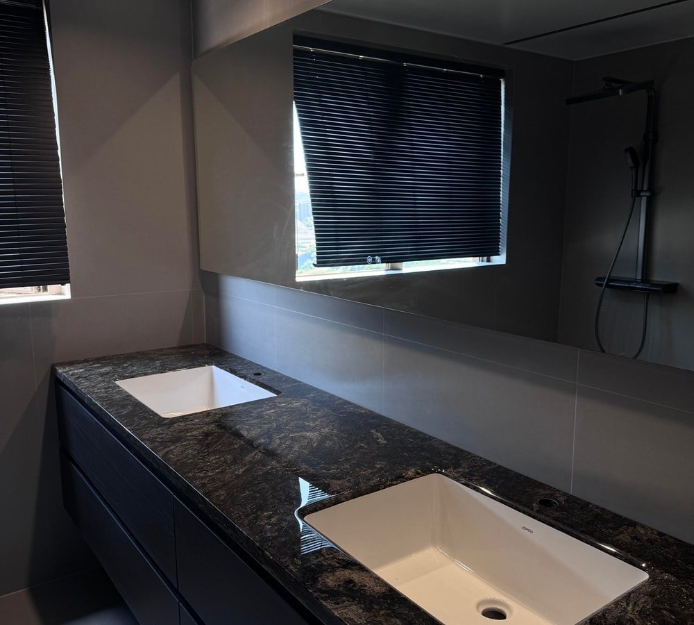Granite bathroom countertops with sink
